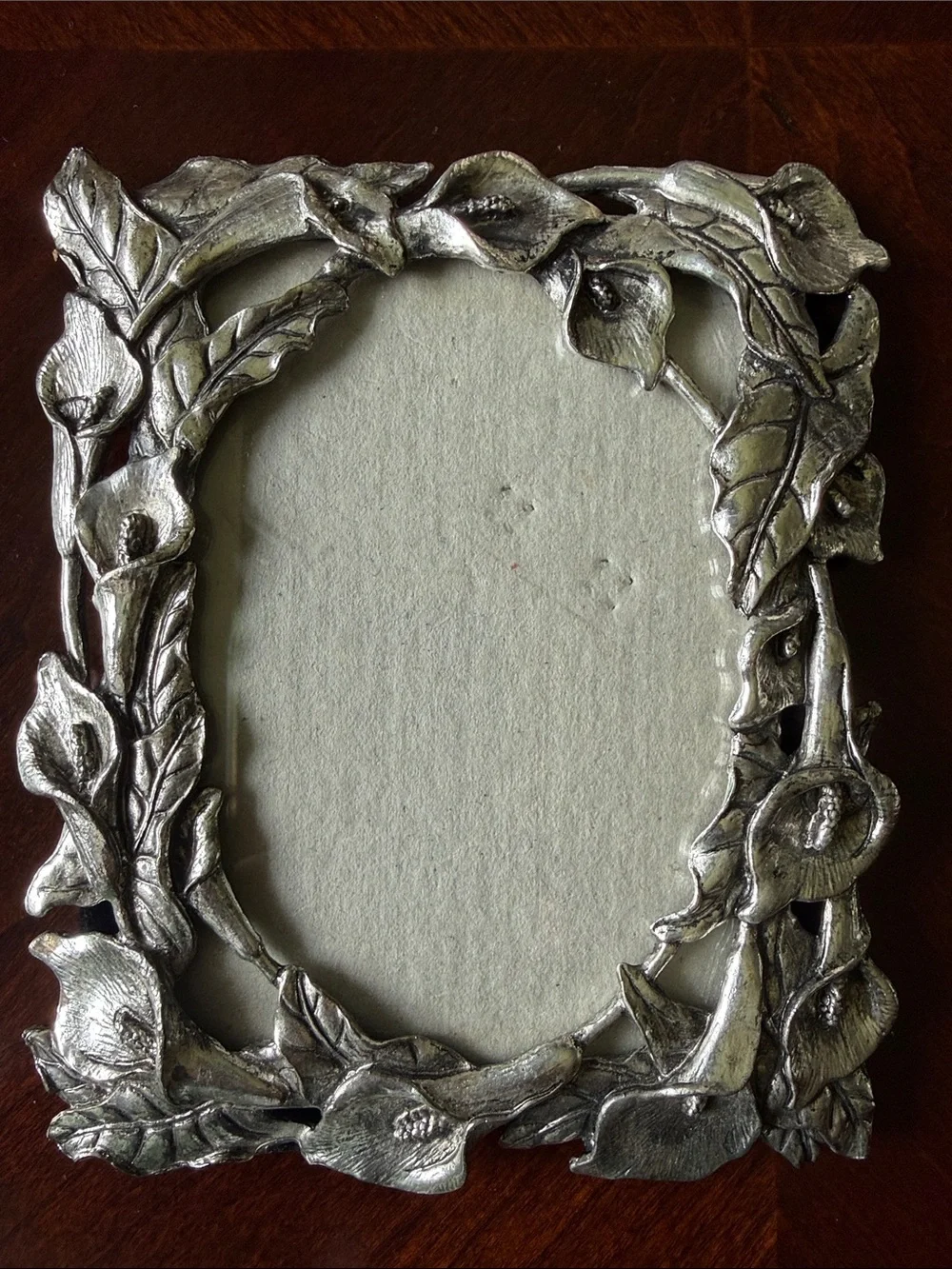 Vintage 1995 Arthur Court Pewter Calla Lily Picture Frame 3.5x5 Floral